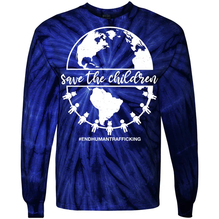 Save The Children End Human Trafficking Tie-Dye Long Sleeve Shirt