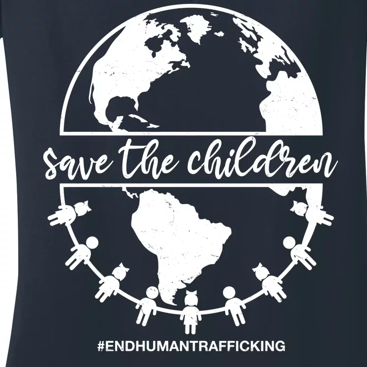 Save The Children End Human Trafficking Women's V-Neck T-Shirt