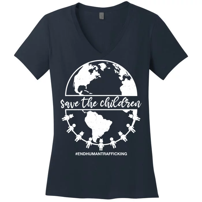 Save The Children End Human Trafficking Women's V-Neck T-Shirt