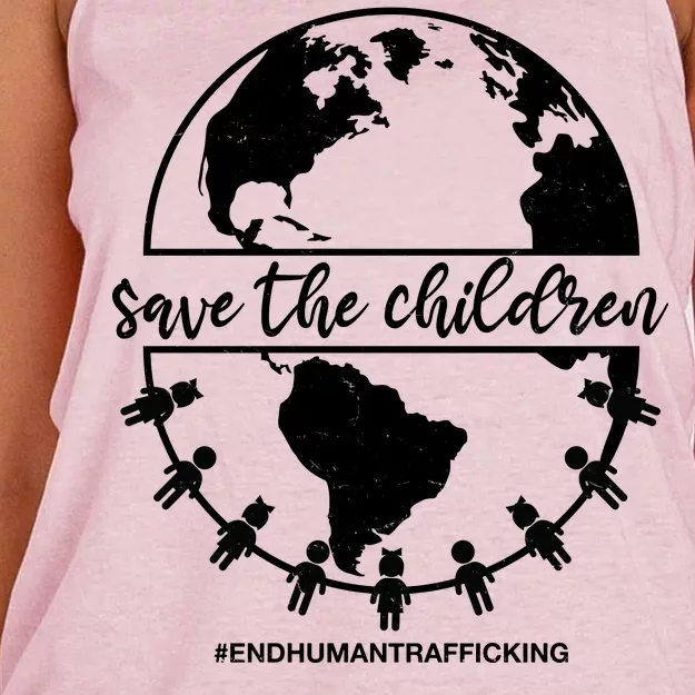 Save The Children End Human Trafficking Women's Knotted Racerback Tank