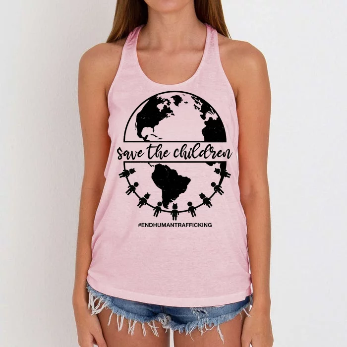 Save The Children End Human Trafficking Women's Knotted Racerback Tank