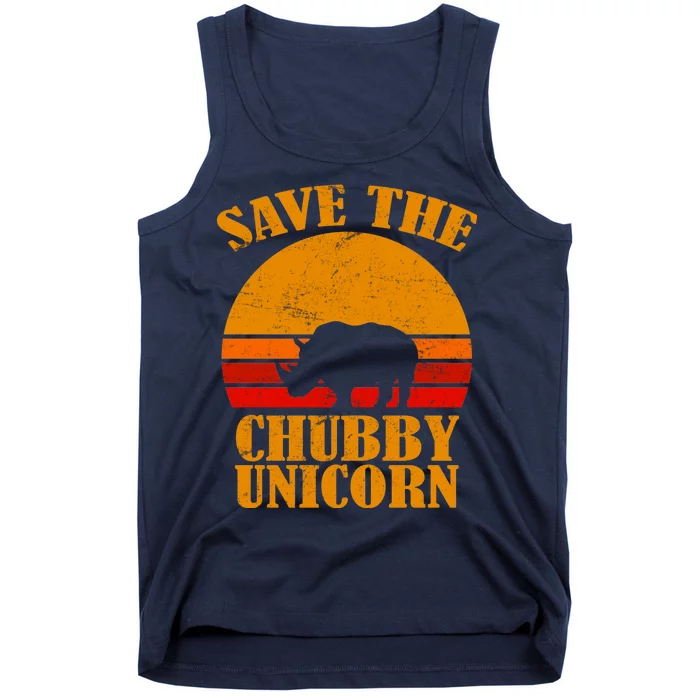 Save The Chubby Unicorn Distressed Sun Tank Top