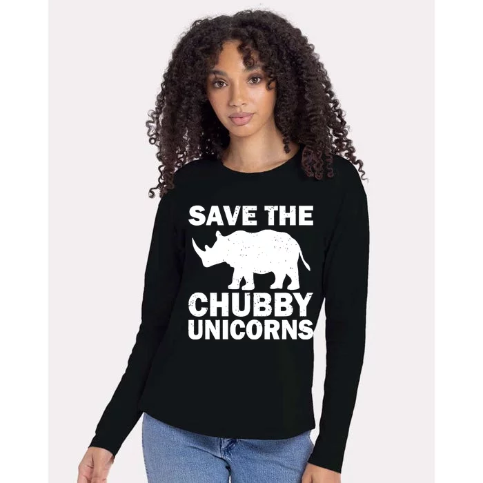 Save The Chubby Unicorns Womens Cotton Relaxed Long Sleeve T-Shirt