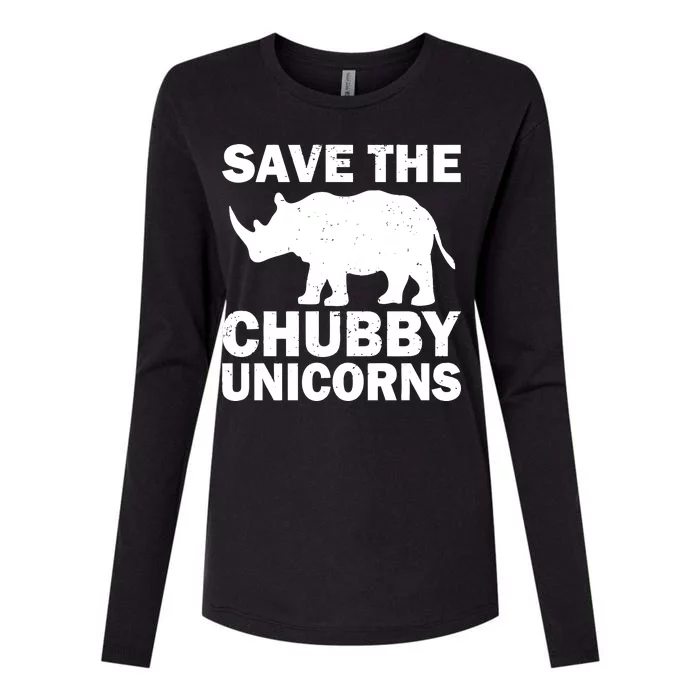 Save The Chubby Unicorns Womens Cotton Relaxed Long Sleeve T-Shirt