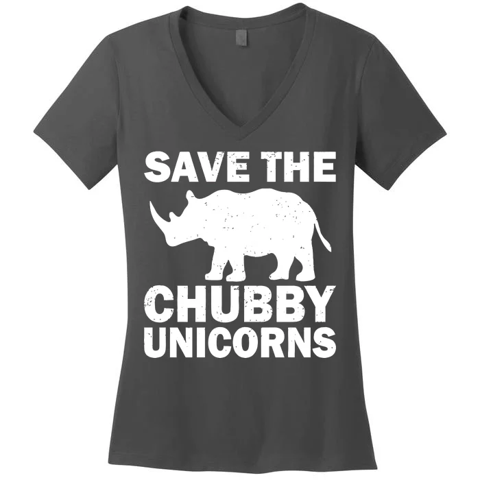 Save The Chubby Unicorns Women's V-Neck T-Shirt