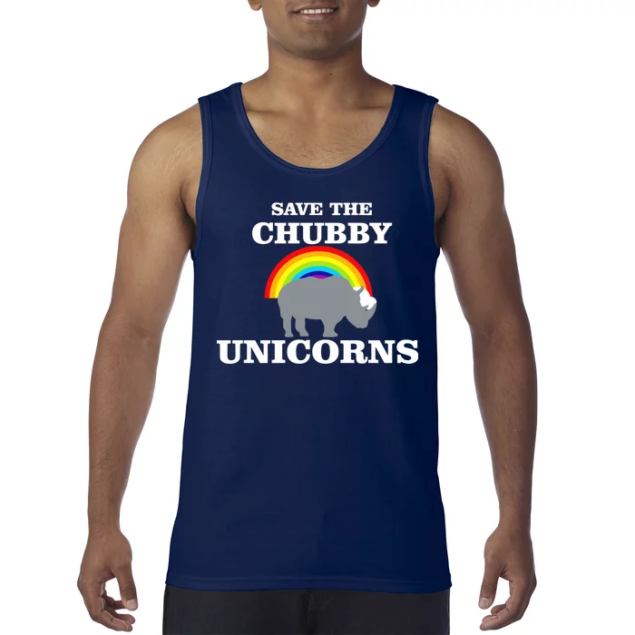 Save The Chubby Unicorns Rainbow Tank Top