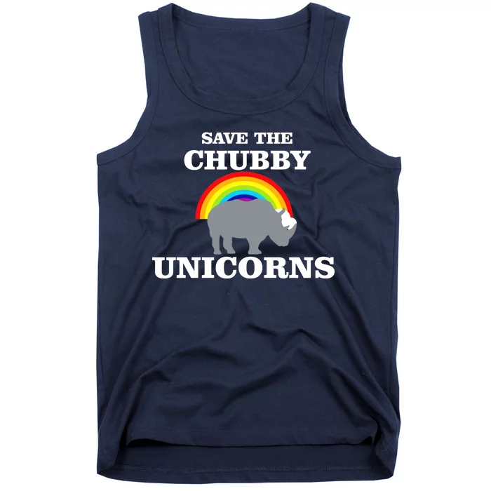 Save The Chubby Unicorns Rainbow Tank Top