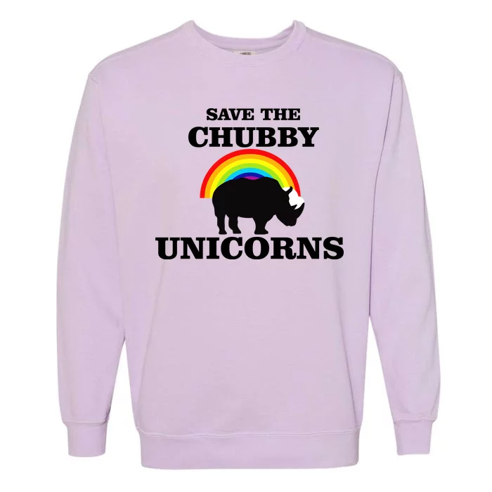 Save The Chubby Unicorns Rainbow Garment-Dyed Sweatshirt