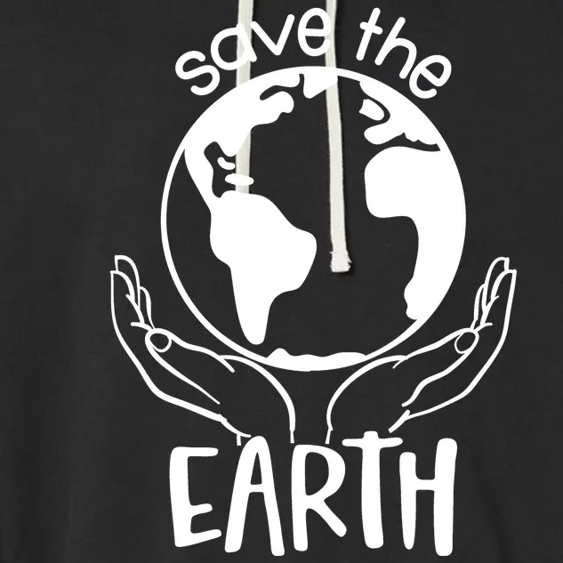 Save The Earth Holding Globe Garment-Dyed Fleece Hoodie