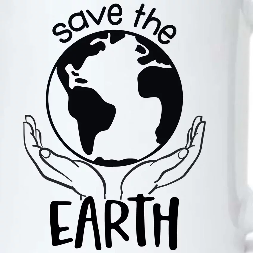 Save The Earth Holding Globe Black Color Changing Mug