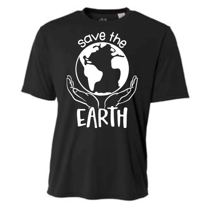 Save The Earth Holding Globe Cooling Performance Crew T-Shirt