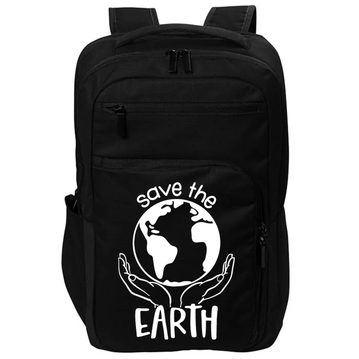 Save The Earth Holding Globe Impact Tech Backpack