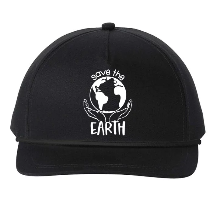 Save The Earth Holding Globe Snapback Five-Panel Rope Hat