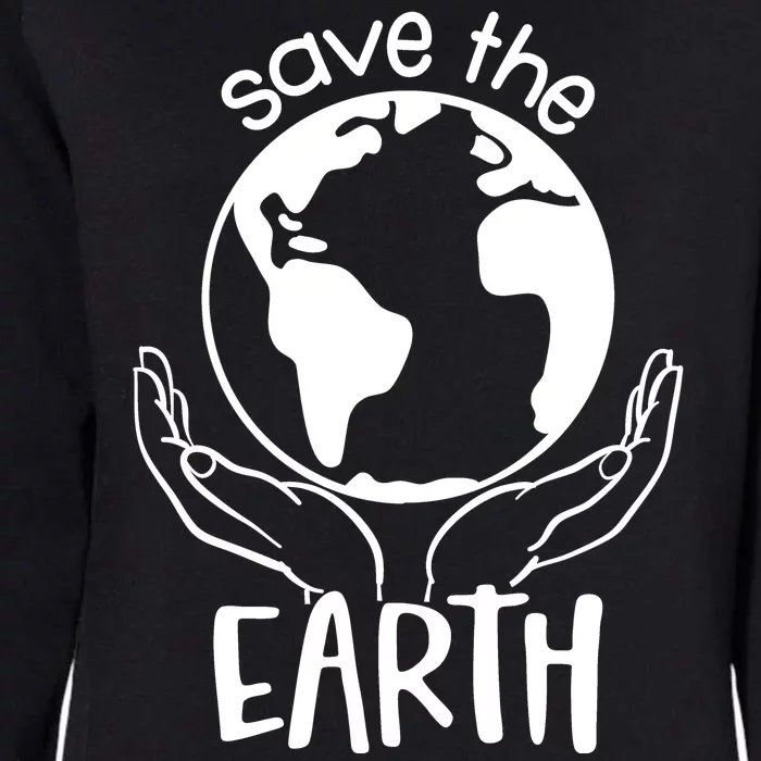 Save The Earth Holding Globe Womens California Wash Sweatshirt