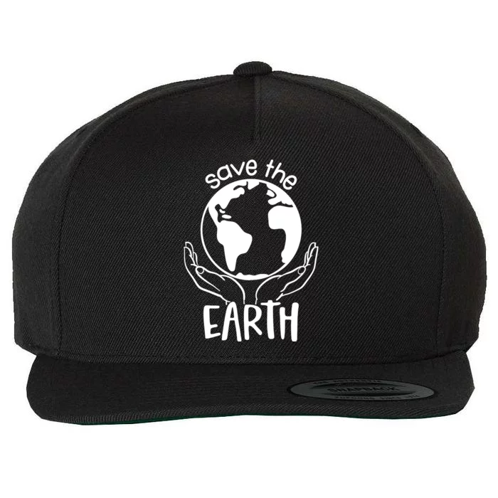 Save The Earth Holding Globe Wool Snapback Cap