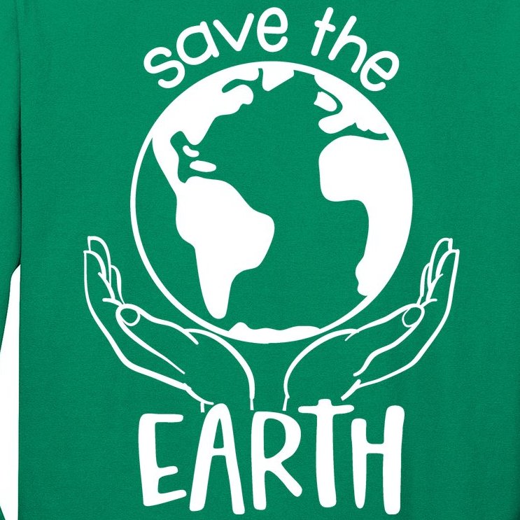 Save The Earth Holding Globe Long Sleeve Shirt
