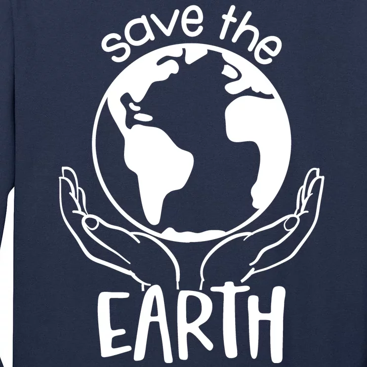 Save The Earth Holding Globe Tall Long Sleeve T-Shirt