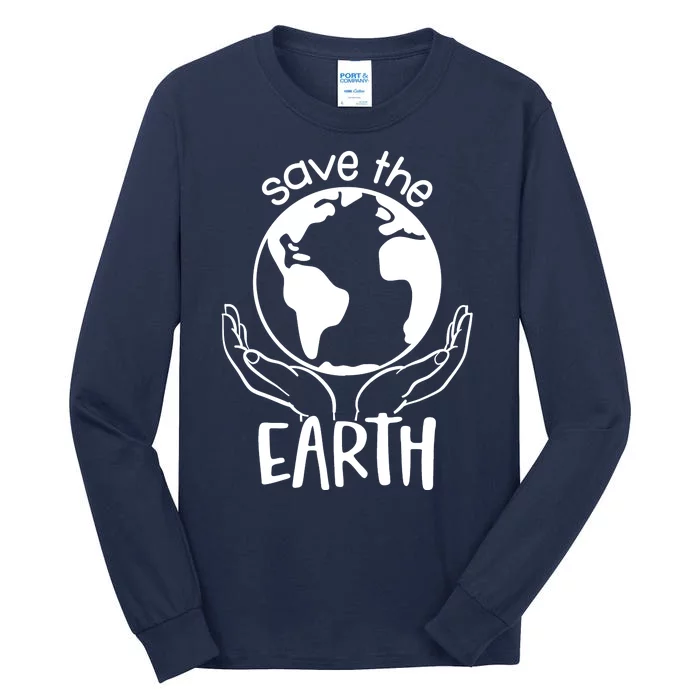 Save The Earth Holding Globe Tall Long Sleeve T-Shirt