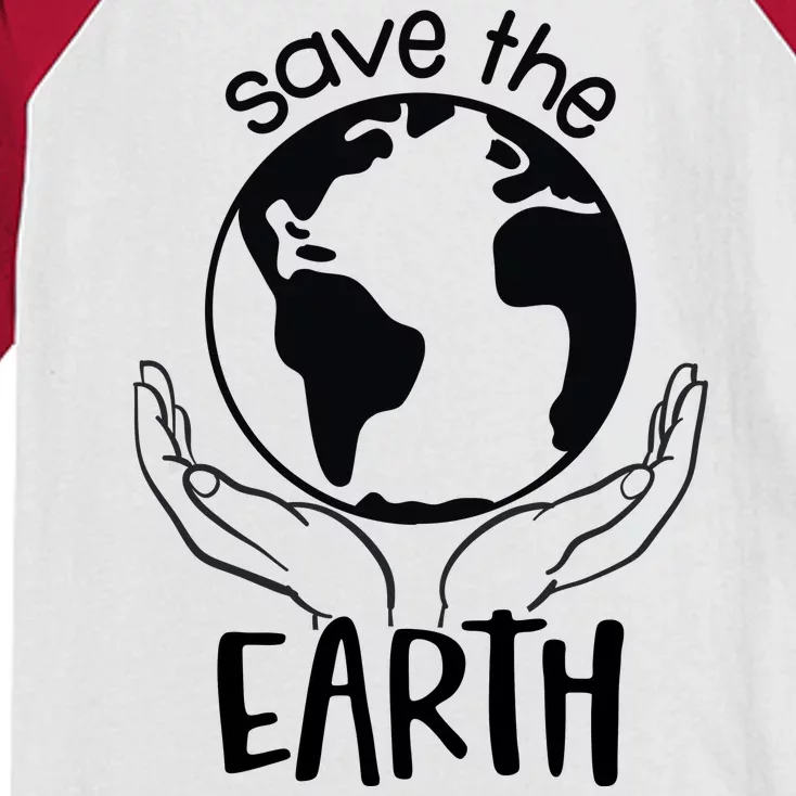 Save The Earth Holding Globe Kids Colorblock Raglan Jersey