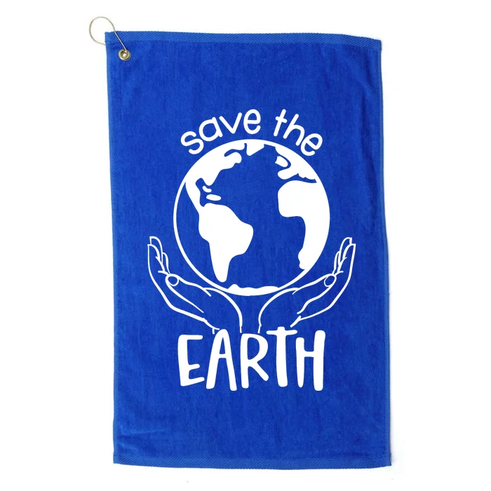 Save The Earth Holding Globe Platinum Collection Golf Towel