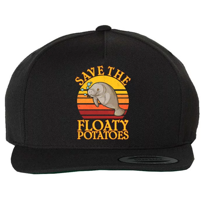 Save The Floaty Potatoes Manatee Wool Snapback Cap