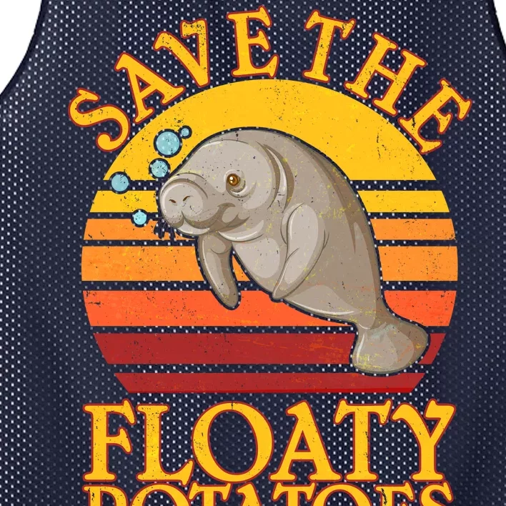 Save The Floaty Potatoes Manatee Mesh Reversible Basketball Jersey Tank