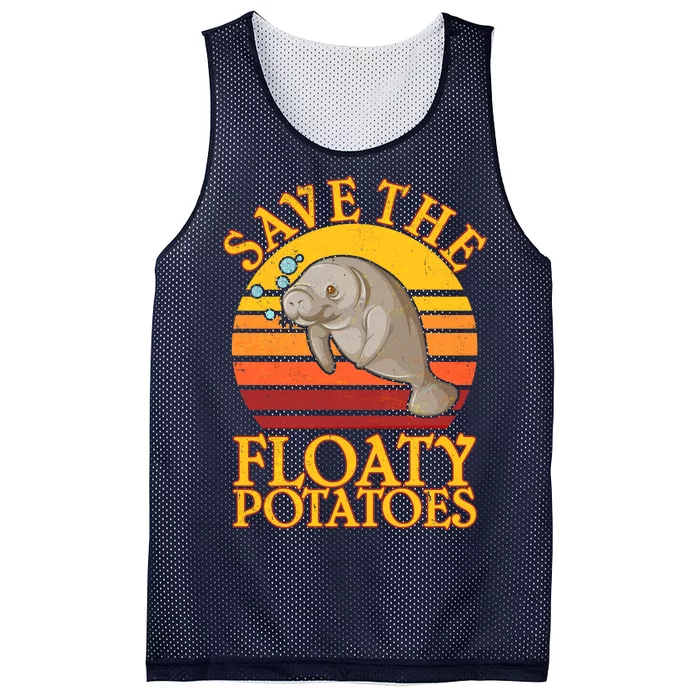 Save The Floaty Potatoes Manatee Mesh Reversible Basketball Jersey Tank