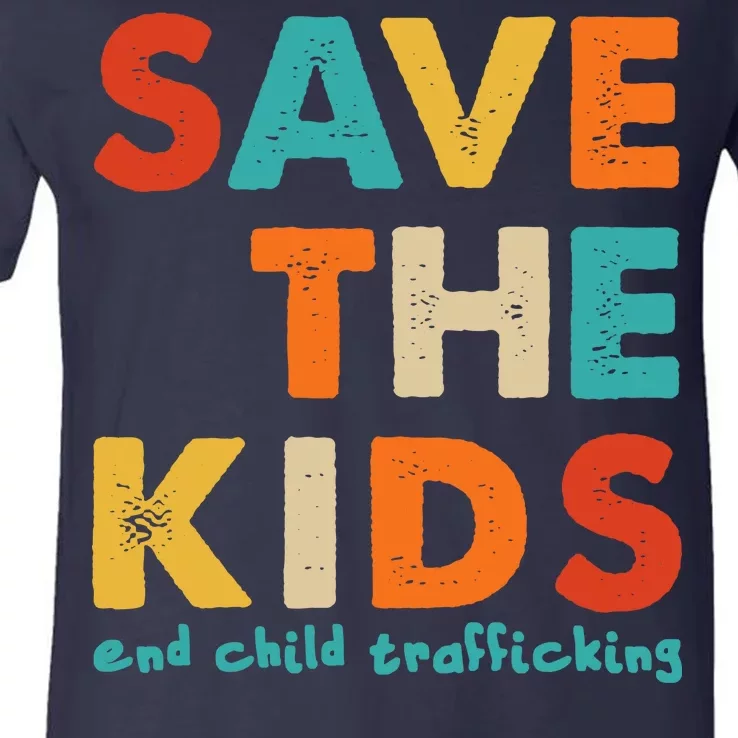 Save the Kids End Child Trafficking V-Neck T-Shirt