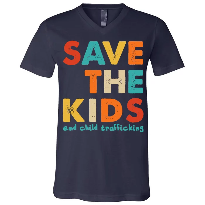 Save the Kids End Child Trafficking V-Neck T-Shirt