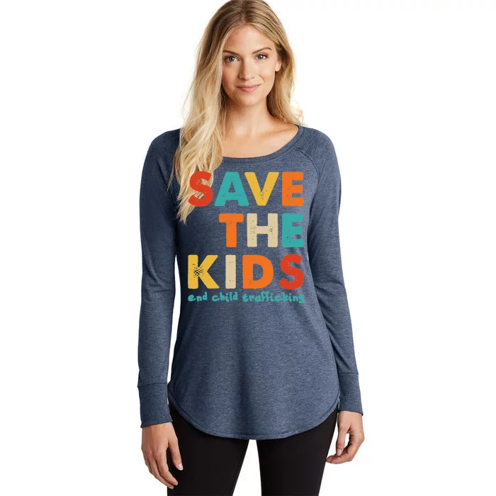 Save the Kids End Child Trafficking Women's Perfect Tri Tunic Long Sleeve Shirt