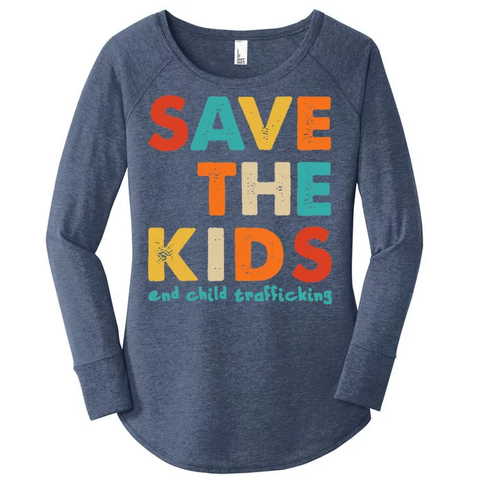 Save the Kids End Child Trafficking Women's Perfect Tri Tunic Long Sleeve Shirt