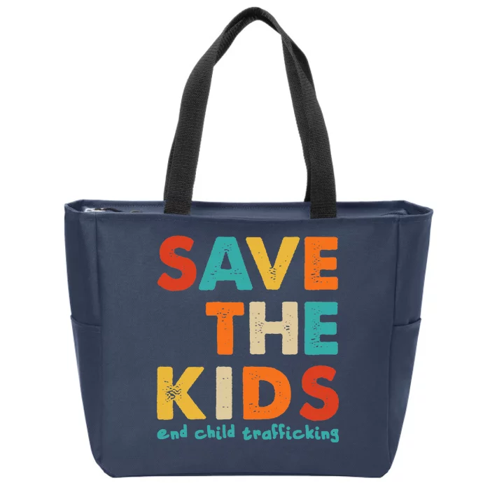 Save the Kids End Child Trafficking Zip Tote Bag