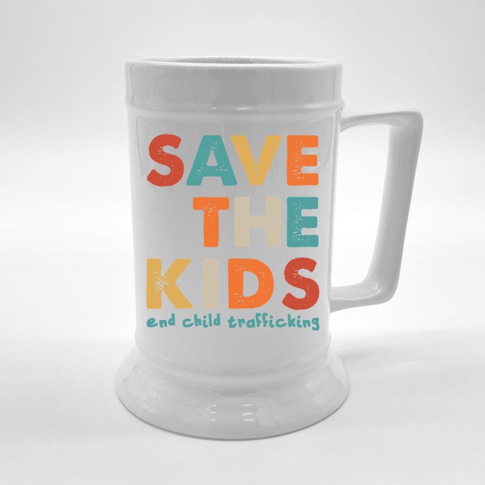 Save the Kids End Child Trafficking Front & Back Beer Stein