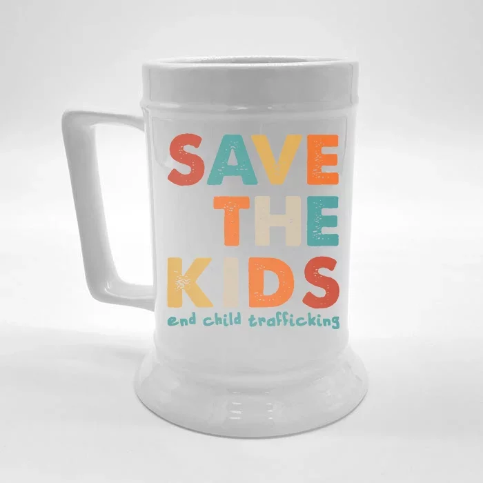 Save the Kids End Child Trafficking Front & Back Beer Stein