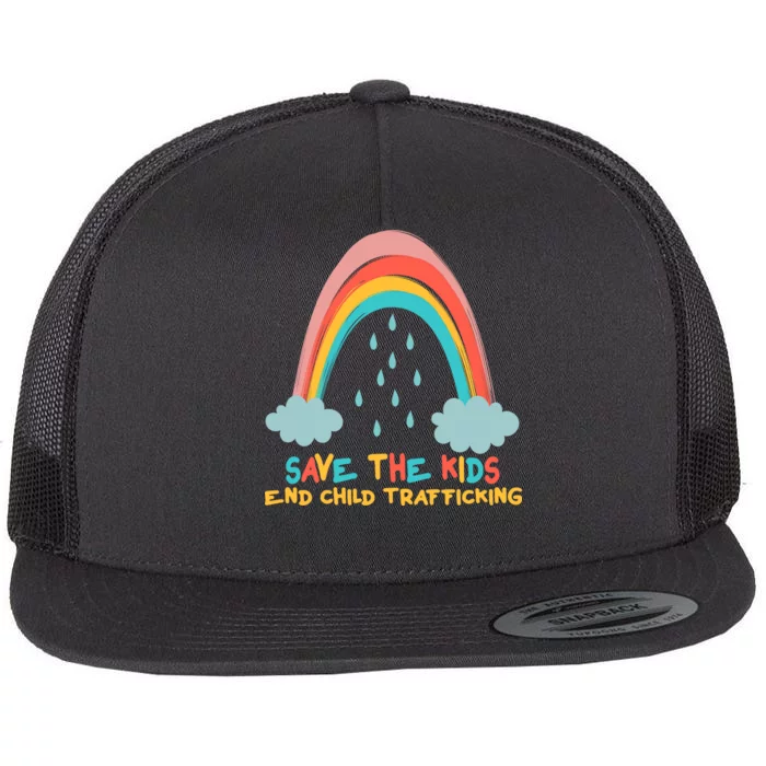 Save The Kids End Child Trafficking Rainbow Flat Bill Trucker Hat