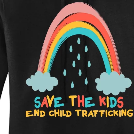 Save The Kids End Child Trafficking Rainbow Women's Pullover Hoodie