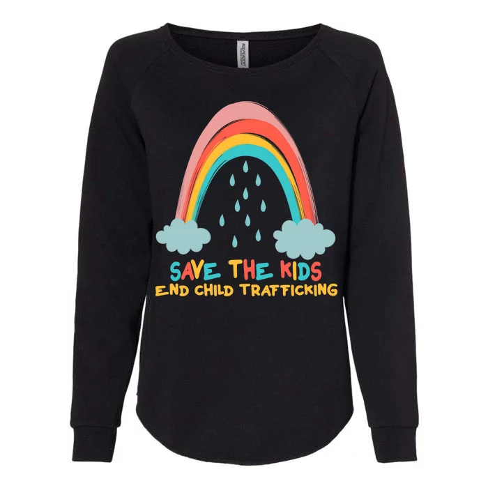 Save The Kids End Child Trafficking Rainbow Womens California Wash Sweatshirt