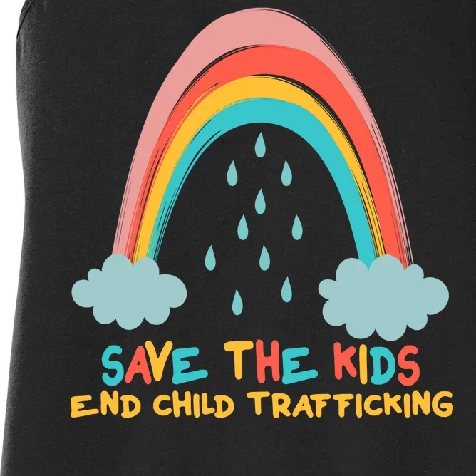 Save The Kids End Child Trafficking Rainbow Women's Racerback Tank