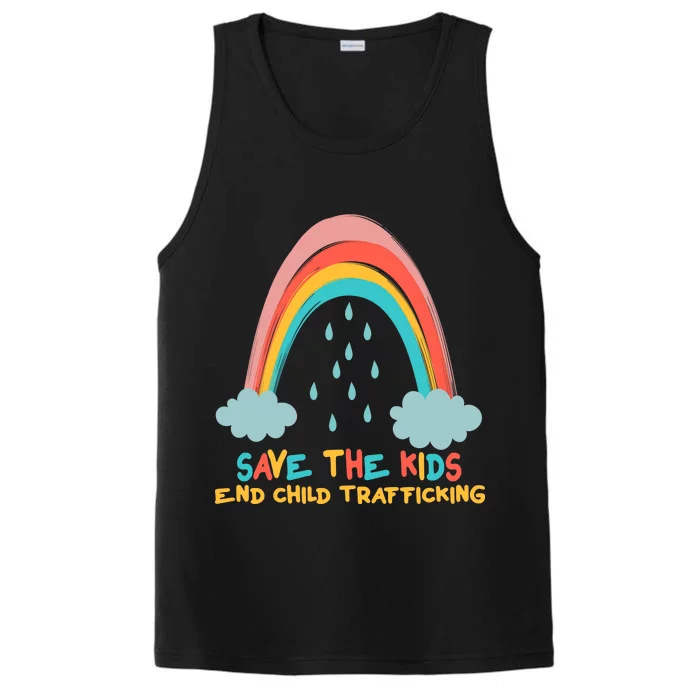 Save The Kids End Child Trafficking Rainbow Performance Tank