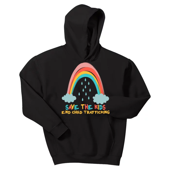 Save The Kids End Child Trafficking Rainbow Kids Hoodie