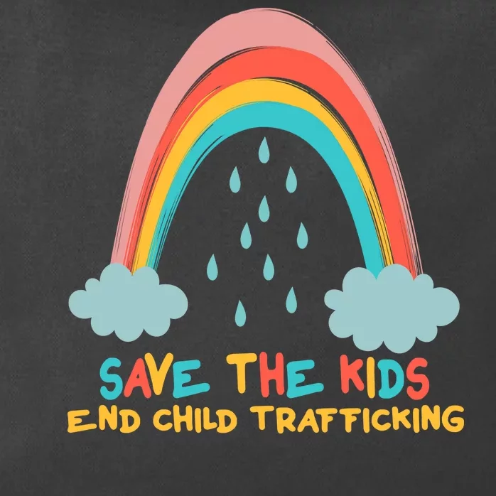 Save The Kids End Child Trafficking Rainbow Zip Tote Bag