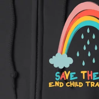 Save The Kids End Child Trafficking Rainbow Full Zip Hoodie