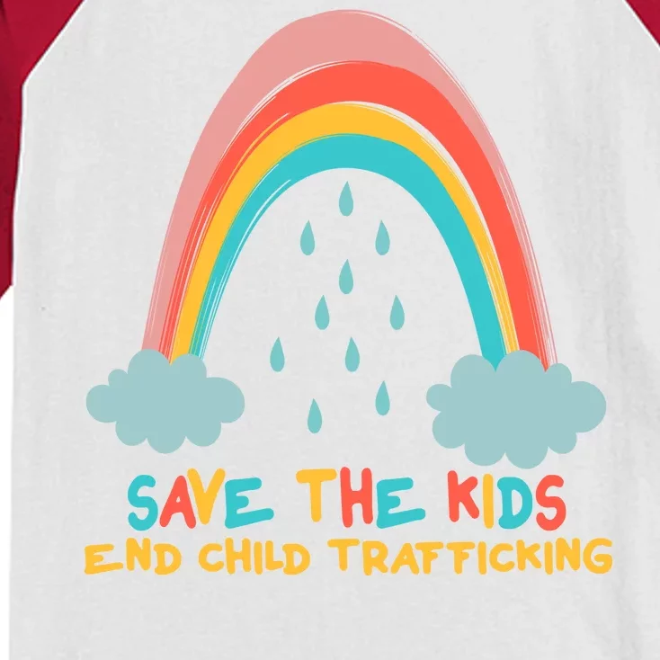 Save The Kids End Child Trafficking Rainbow Kids Colorblock Raglan Jersey