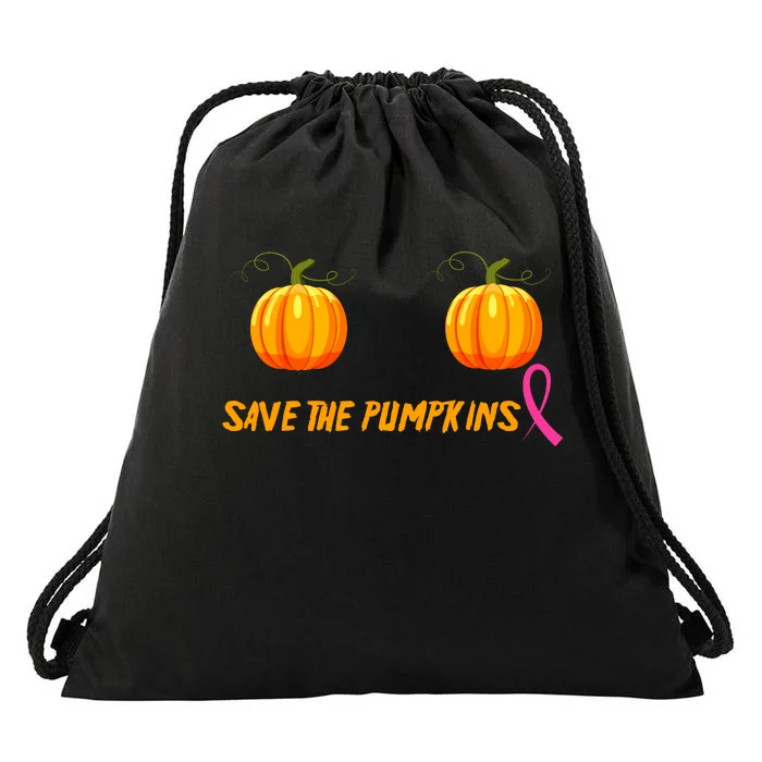 Save The Pumpkins Breast Cancer Drawstring Bag