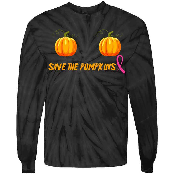 Save The Pumpkins Breast Cancer Tie-Dye Long Sleeve Shirt