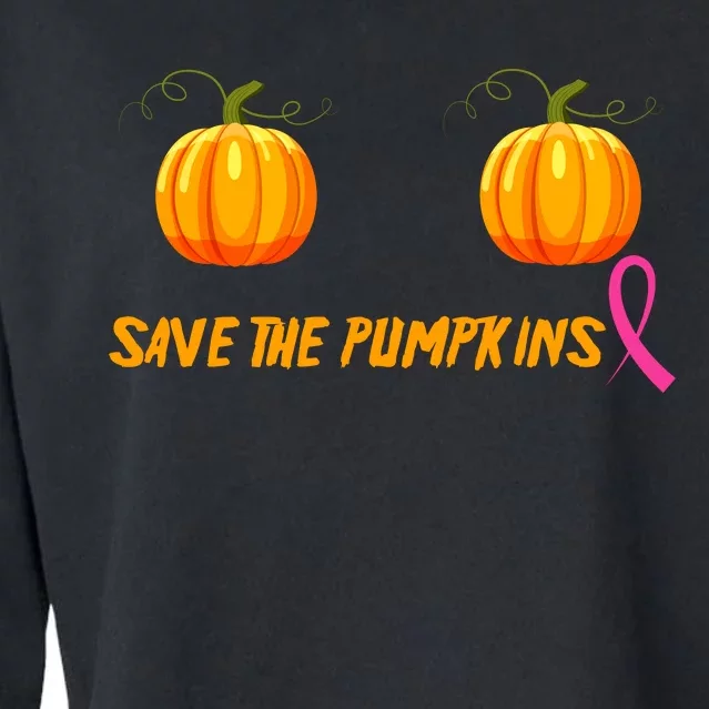 Save The Pumpkins Breast Cancer Cropped Pullover Crew