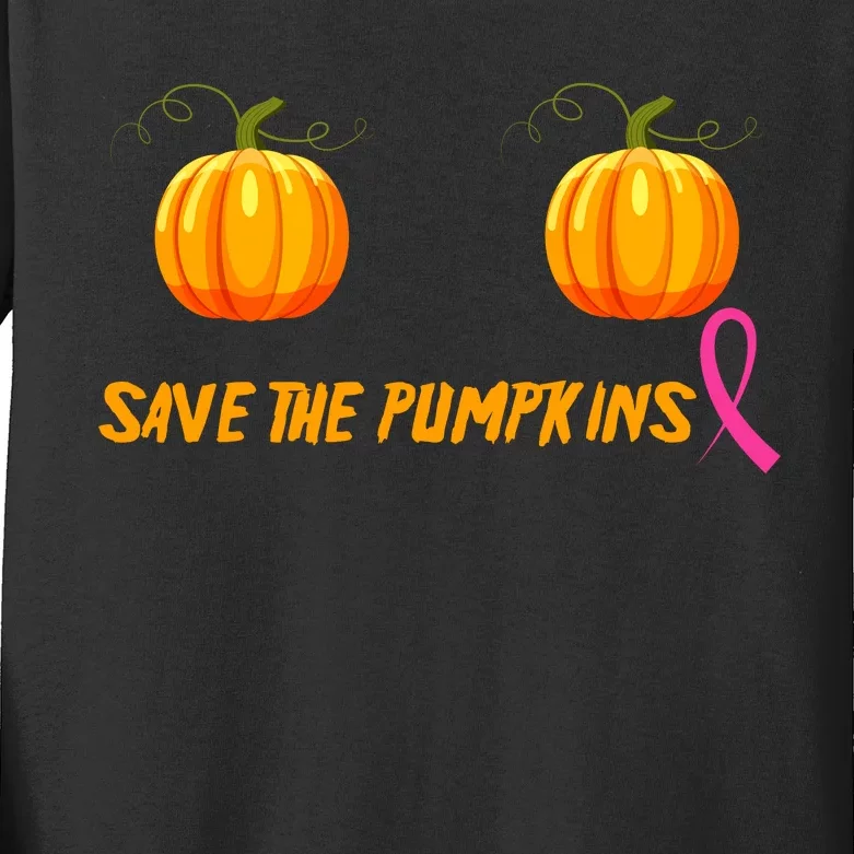 Save The Pumpkins Breast Cancer Kids Long Sleeve Shirt