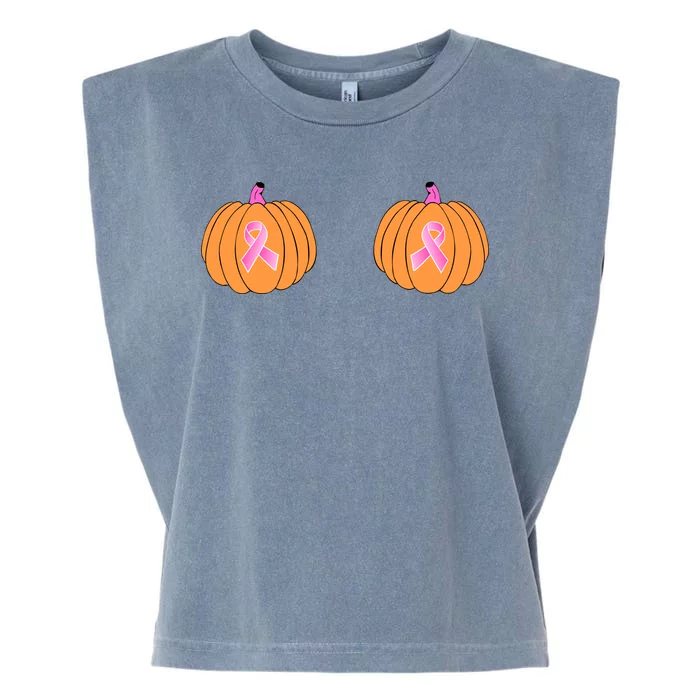 Save The Pumpkins Breast Cancer Ribbon Garment-Dyed Women's Muscle Tee