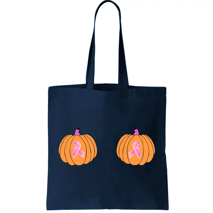 Save The Pumpkins Breast Cancer Ribbon Tote Bag