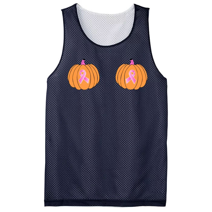 Save The Pumpkins Breast Cancer Ribbon Mesh Reversible Basketball Jersey Tank